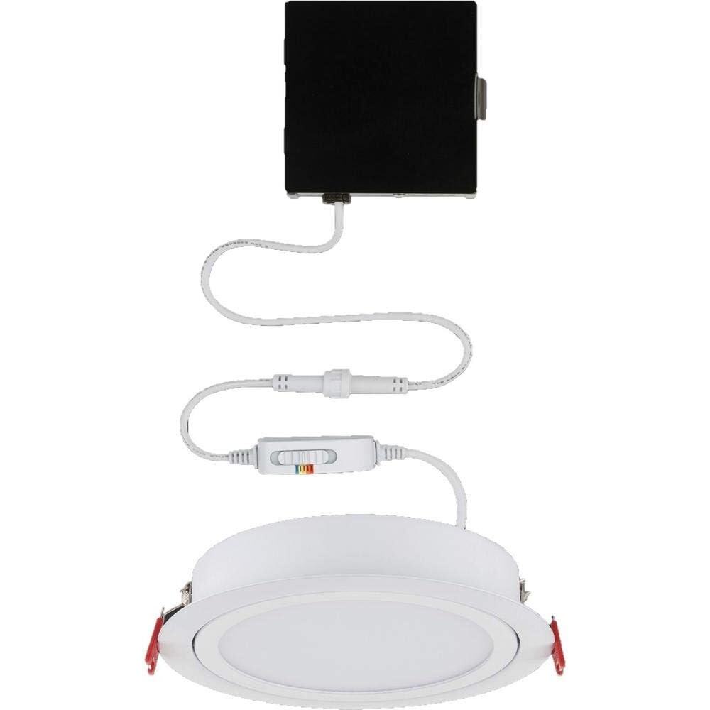 Slim Directional 6" LED Recessed Light Kit – Adjustable CCT, Canless, IC Rated